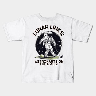 Lunar Links: Astronauts on the Green Astronaut Golf Kids T-Shirt